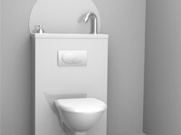 Lave-mains sur toilettes suspendues WiCi Bati avec option credence type 1 couleur blanc
